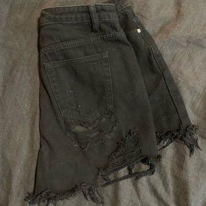 Black Denim Shorts | High Waist